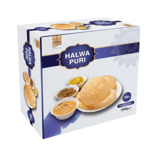 Crown Frozen Halwa Puri Combo - 10pcs Puri - 1200g-Noor Groceries