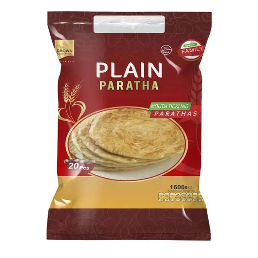 Crown Frozen Plain Paratha Family Jumbo Pack - 1.6Kgs-Noor Groceries