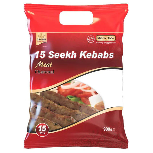 Crown Frozen Seekh Kebabs Meat Charcoal - 900g-Noor Groceries