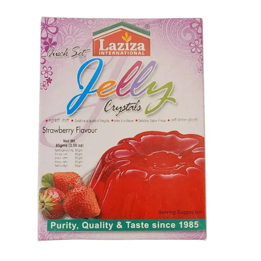 Laziza Jelly Crystals Strawberry Flavour - 85g-Noor Groceries